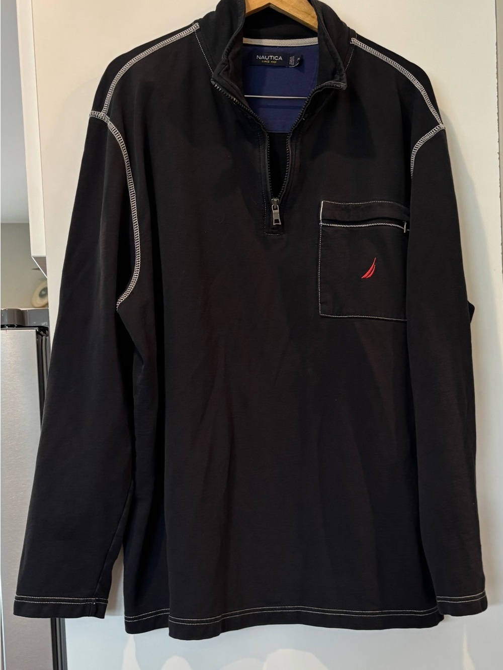 Nautica men's cotton black 1/4 zip pullover size XL new without tags!